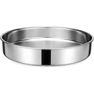 Geetery 12.6 Inch Round Cake Pans Stainless Steel Large Baking Pans Durable & Non Stick for Layer Cakes, Wedding Cakes and Large Parties, Easy Clean & Oven Safe