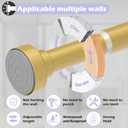 Gold Shower Curtain Rod 33 to 72Inch:Spring Tension Shower Rods for Bathroom Kitchen Doorway,1Inch Modern Heavy Duty Adjustable Tension Shower Curtain Rod No Drilling No-Slip Easy Install,Gold