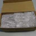 Glass Taper Candle Holders - Small 1.5 Inch Square, Clear Fluted Glass, Fits Standard 3/4 Inch Tapered Candlesticks, Valentines Day Decorations, Wedding Reception, Set of 12