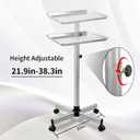 Salon Tray on Wheels, Hair Color Tray Salon Service Rolling Cart with Adjustable Height, Metal Tattoo Trolley Tray for Spa&Home Use, Silver