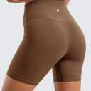 BAYDI Clouduxi Biker Shorts for Women 6" High Waisted Workout Gym Running Shorts Womens Buttery Soft Yoga Pants (Brown, S)