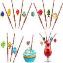 36 Pcs Fishing Birthday Party Decorations Fish Cupcake Pole Picks Fishing Themed Party Supplies Little Fisherman Tropical Appetizer Pick Cocktail Decoration for Tropical Cocktail Cake Decor