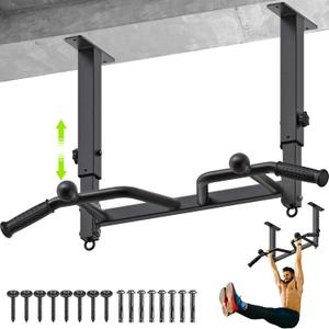 SELEWARE Heavy Duty Welded Pull Up Bar, Versatile Doorway Wall Mount, Joist Mounted, and Ceiling Mounted Chin Up Bars, Thick Metal Sturdy Construction for Full Body Workouts Support 500 lbs