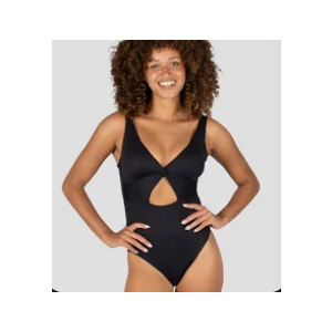 Noir Nautical Cut Out Backless One Piece Swimsuit Black Large