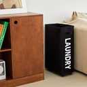 25" Slim Rolling Laundry basket on Wheels, 50L Collapsible Narrow Corner Laundry Hamper, Foldable Storage Bins, Black