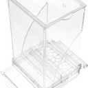 HEMOTON Automatic Bird Feeder for Parrots and Finches Indoor Cage Food Dispenser with Anti-Spill Design Plastic Reusable Bird Food Container