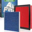 Cabin & Engine Air Filter Fit for Toyota RAV4 2019-25, Camry 2018-24, Highlander 2020-26, Avalon 2019-22, ES350 2019-25 Activated Carbon Cabin Filter Replacement CF12157 CA12377 (Not Hybrid!)