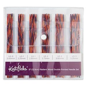 Knit Picks Double Pointed Wood Knitting Needle Set (Radiant 5")