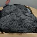 Human Dog Bed, 71''x45''x12'' Size Fits You and Pets, Washable Faux Fur Pet Bed for People Doze Off, Napping Orthopedic Dog Bed, Present Plump Pillow, Blanket, Strap - Dark Grey