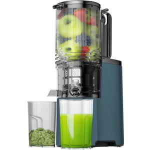 Cold Press Juicer, 5.8" Wide Feed Chute Juice Extractor Machine with 400W, High Juice Yield, Slow Masticating Juicer for Whole Vegetables & Fruits, Premium Silver