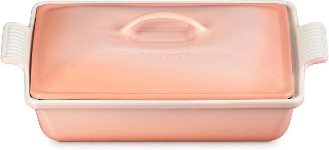 Le Creuset Stoneware Heritage Covered Rectangular Casserole, 4 qt. (12" x 9"), Peche