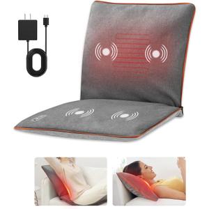 COMFIER Massage Mat Pillow Pad, Heated Massage Chair Pad, Vibrating Massaging Heating Pad for Mom Women