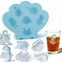 2 x Fu Store Ice Cube Tray Shell Silicone Ice Cube Trays with Cute Marine Life Shapes Cubes Easy to Release Perfect for Freezer Home, Kitchen, Drinks, Cocktail, Coffee, Chocolate Mold (Blue)