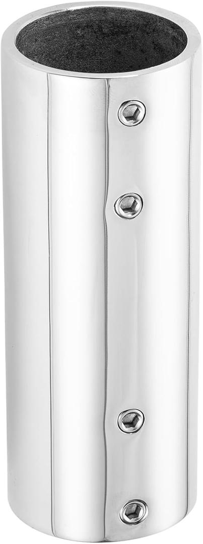 Handrail Straight Pipe Fitting Connector,AICWIOO 1 Inch 316 Stainless Steel Emt 2-Way Tube Connector Heavy Duty Bimini Top Hardware Conduit Connector for Deck Yacht/DIY project