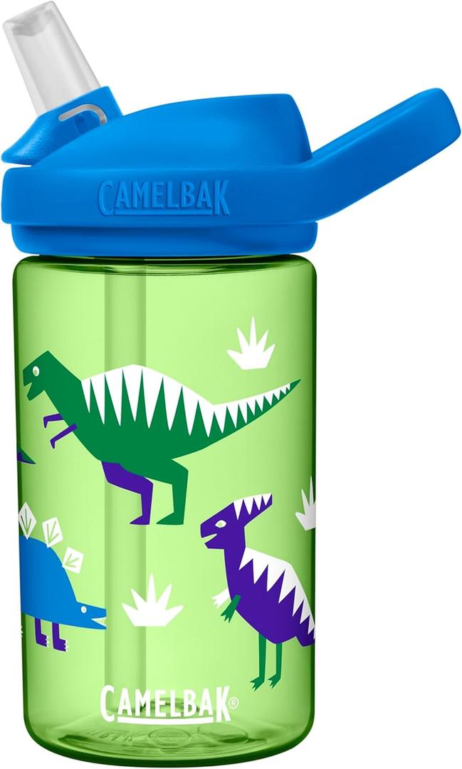CamelBak Eddy+ Kids Bite Valve Straw Tritan Water Bottle | Kids, with Tritan (Hip Dinos)