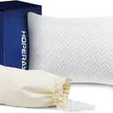 Hoperay Bed Neck Pillows for Sleeping - Support Side Sleeper Pillow-Shredded Memory Foam Cooling Bedding Pillows Standard Size Adjustable Loft Washable Removable with Pillowcase (Queen)