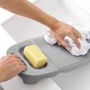 Wash Board, Washboard for Hand Washing Clothes, Plastics Laundry Scrub Board Household With Holder Portable (A-Gray), 17.7 inches x 8 inches x 1 inch