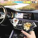 Mini Bouquet Flowers For Car 2pcs Dry Flower Car Vent Clips With 4pcs DIY Unscented Fragrance Pads For Girls Mother,Black & White