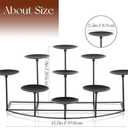 Candelabra Fireplace Candle Holder: Black Metal Pillar Candle Holders for Inside Fireplace Mantle Decor Floor Candelabras Table Centerpiece (Medium)