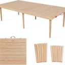 Boho Picnic Table, 30x60 Inch Low Picnic Wood Table With Foldable Design And 2 Set Of Wood Table Leg For Sitting On The Floor Floor Picnic Table Encourage A Laid-back Vibe At Home Or In Nature