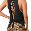 Aqua Eve 3 Piece Tankini Swimsuit for Women Tank Bathing Suit with Shorts Open Back Athletic Swimwear (Medium, Leopard and Black)