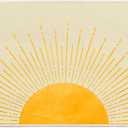Boho Sunshine Washable Entry Rug, Mid Century Modern Abstract Sun Small Throw Rugs for Entryway Bedroom Bathroom Kitchen, Non-Slip Indoor Door Mat for Bedside Inside Front Door, 17x30 Inches