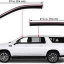 Lightronic Extra Durable Clip-on in-Channel Auto Vent Window Visor, Fit 2021-2025 Cadillac Escalade ESV, Chevrolet Suburban, GMC Yukon XL, UV-Protect Rain Guard, Original Wind Deflector, Smoke, 4Pcs