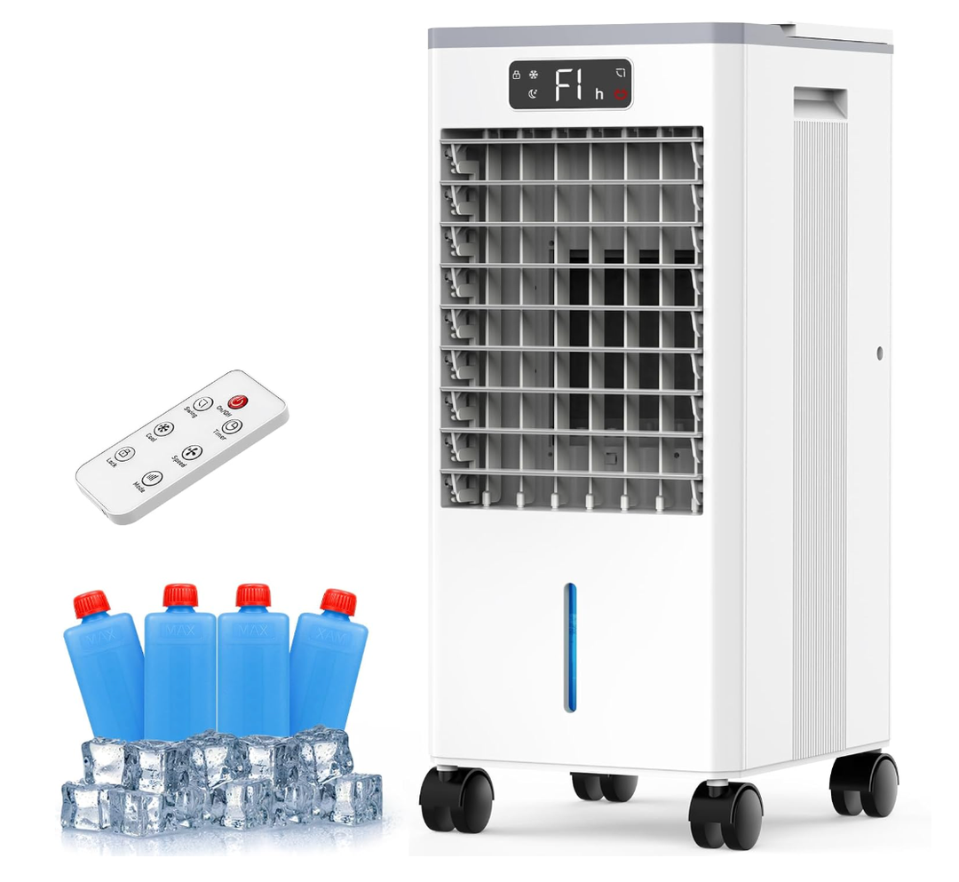 Portable Air Conditioner, Portable Evaporative Air Cooler, Swamp Cooler
9L Water Tank, 2H Timer, 3 Modes, 3 Speeds, 6 Ice Packs, Evaporative Cooler, Windowless Portable Air Conditioners
