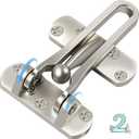 Door Lock Latch for Home Security - 2 Swing Bar Door Guard for Front and Inside Door, Safety Childproof Reinforcement Door Stopper for Kids Home Hotel Apartment, Thicken Aluminium Alloy Satin Nickel