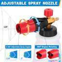DUSICHIN Foam Cannon Short Pressure Washer Gun 1/4 Inch Quick Connector,Car Wash Foam Gun with 5 Pressure Washer Nozzle Tips 3/8'' Swivel Quick Connector,Additional Orifice Nozzle 1.04mm Car Washing