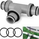 2 x Filter Pump Hose Connector, Kardeep T Joint Pool Hose Connector 1.5 to 1.5, Hose Connector Coupling for Pool Hose Adapter and Filter Pumps - 3 Interfaces
