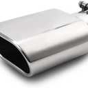 A-KARCK Rectangle Exhaust Tip 2.25" Inlet, Polished Square Exhaust Tailpipe Tip 3" x 5.5" Outlet 9.5" Long, Bolt on Design Easy Installation