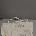 2 Pcs Embroidered Mahjong Canvas Tote (Large & Extra Large) Empty Tiles Tote Embroidered Tile Bag for Mahjong Lover Accessories Overnight