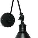 SEDA Frosted Vintage Industrial Wall Lamp Black Adjustable Wall Mount Light Sconces Farmhouse Style for Bedroom Headboard Living Room Bathroom Porch Garage Modern House Decor (Hardwire 1 Pack)