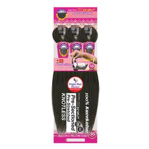 Janet Collection Nala Tress 3X EZ SPLIT Pre-Sectioned Pre-Stretched Braid Knotless Extremely light weight 36” Inch value pack (36”, COLOR #1B)