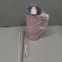 40 oz Tumbler with Handle and Straw Lid,Insulated Reusable Stainless Steel Water Bottle Travel Mug,Cupholder Friendly Double Wall Vacuum Sealed Cup (Pink)