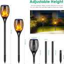TomCare Solar Lights Outdoor 99 LED Higher & Larger Flickering Flame Solar Torch Lights 43" Waterproof Outdoor Lighting Solar Powered Pathway Lights for Garden Patio Yard, 6Pack
