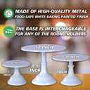 3 Pcs Metal Cake Stand, Cake Pop Stand Set of Disc Diameter 8" 10" 12", Tall Cake Stands for Dessert Table, Perfect Display for Wedding, Party, Birthday, Baby Shower, Decorations (White)