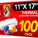 CAREGY 100 Pack Laminating Sheets, Hold 11 x 17 Inch Sheet, 3 Mil Clear Thermal Laminating Pouches 11.5 x 17.5 Inch Lamination Sheet Paper for Laminator, Round Corner