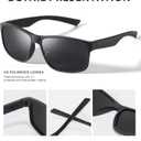 Polarized Sunglasses for Men Womens, Mens Sunglasses UV Protection, Black Square Sun Glasses Driving Fishing Golf (A01- Matte Black/Gray Lens)