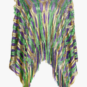Frienda Mardi Gras Outfit for Women Mardi Gras Poncho Scarf Shawl Costume Apparel Accessories Masquerade Party