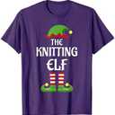 Knitting Elf Family Matching Group Christmas T-Shirt 3XL