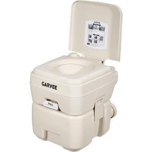 5.3 Gallon Portable Toilet for Camping, with Carry Bag & Detachable Tank, Ideal for Boat, Truck & RV Use, Beige