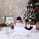 Christmas Crochet Doll Snowman Keychain Snowman Christmas Gift Positive Doll with Positive Card Box, Stocking Stuffer Delightful Birthday Gift for Women Family Friends