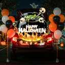 Halloween Witches Cauldron Party Decorations Happy Halloween Photo Booth Props Cauldron Skeleton Photo Banner Photography Background for Kids Adults Trick or Treat Haunted House Party