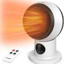 ECOWELL Space Heater, 1500W 2S Fast Heating Electric Ceramic Heater with Remote Control, Overheating and Tip-Over Protection, Portable Desk Heater Fan, EHT150