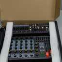 BOMGE 06A Professional 6 Channel DJ Audio Mixer, DJ Controller Sound Mixer with 99 DSP Effects,7-band EQ Independent 48V Bluetooth USB Interface Recording for Studio Stage Party Home Recording