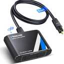 NEWCARE Digital Optical Splitter 1 in 2 Out,SPDIF Toslink Optical Audio Cable Splitter 1x2 Support LPCM2.0 Doldy Digital & DTS 5.1 for Xbox,PS4,PS5,DVD,TV Box,Home Theatre, Receiver,Sound Bar