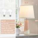 GyroVu 3 Color Temperature Adjustable Table Lamp, Ceramic Lamp Set of 2, Bedside Lamps with Rotary Swtich, Nightstand Lamp for Living Room Bedroom Office, Bulbs Included-Pink