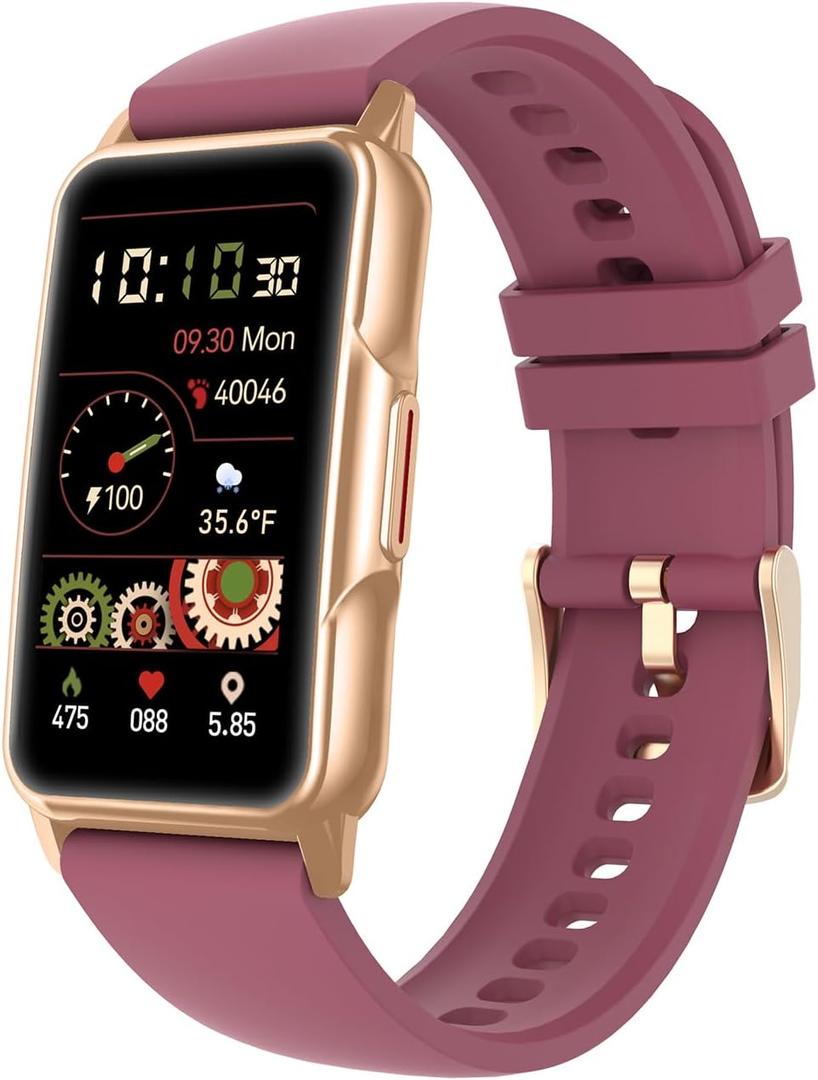 Smart Watch Health Fitness Tracker with 24/7 Heart Rate, Blood Oxygen Blood Pressure Sleep Monitor, 115 Sports Modes, Step Calorie Counter Pedometer IP68 Waterproof for Android and iPhone Women Men (Bordeaux)